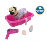 Boneco Cachorro Pug Pet Wash c/ Banheira - Adijomar