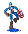 Boneco Capitão América Marvel Vingadores - Bend and Flex 15 cm Hasbro 5010993791972