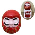 Boneco Daruma Porcelana Presente Buda Amuleto Da Sorte 7,7cm