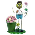 Boneco De Ferro decorativo Menino Para Enfeite Flores e Jardim (BOM-M-19)