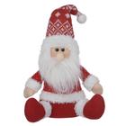 Boneco De Natal Papai Noel Sentado Vermelho E Branco 31cm