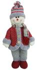 Boneco De Neve de Natal Cinza Decoração Natalina 43cm - Zona Livre