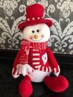 Boneco de Neve Natal Chapeu Vermelho 22x12x30 - Tok da Casa