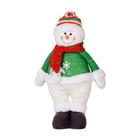 Boneco de Neve Vermelho e Verde Brilho em Pé 44cm Decoração Casa Premium Luxo Natal