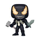 Boneco de vinil Funko Venom Glow in The Dark com Mjolnir & Sword