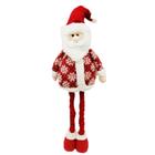 Boneco Decoração de Natal Papai Noel Com Gorro Vermelho 55 cm Roupa em Lã Acabamento Artesanal