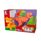 Boneco Dinossauro T-rex Dino Kids Com Som Laranja - Cotiplás - Cotiplas