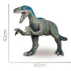 Boneco dinossauro velociraptor blue gigante articulado vinil - mimo