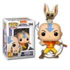 Boneco Funko Pop Avatar Aang 534 With Momo Colecionável