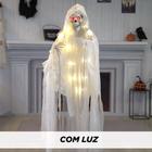 Boneco Halloween Ceifador Branco com Luz - 120X16X183