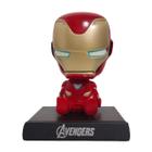 Boneco Homem de Ferro Iron Man Miniatura Bubble Head Porta Celular Avengers