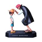 Boneco Luffy - Figura de Ação One Piece 17cm - Chapéu de Palha e Shanks