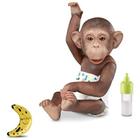 Boneco Macaco Realista Com Fralda Little Caco Macaquinho Vinil Omg Kids Marrom