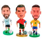 Boneco Miniatura Neymar Cristiano Ronaldo E Messi Seleção