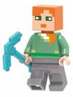 Boneco Minifigure Blocos De Montar Alex Minecraft