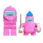 Boneco Minifigure Blocos De Montar Among Us Pink - Mega Block Toys