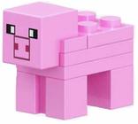 Boneco Minifigure Blocos De Montar Porco Rosa Minecraft