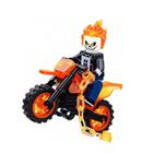 Boneco motoqueiro fantasma ghost rider marvel blocos de montar