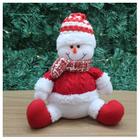 Boneco Natal Boneco De Neve Sentado Em Tecido 28cm