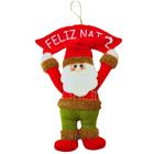 Boneco Natal Papai Noel Com Placa Enfeite Natalino Decoração