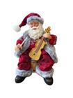 Boneco Natal Papai Noel Músico Violinista em Resina 27,5 cm - D&A
