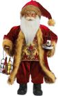 Boneco Natal Papai Noel Sommelier Tecido 41cm - Gici Christmas