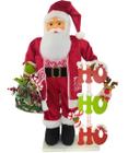 Boneco Natalino Papai Noel Ho Ho Ho Saco Com Presentes 90cm