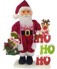 Boneco Natalino Papai Noel Saco Com Presentes Ho Ho Ho 55cm