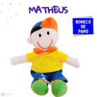 Boneco Pano Pelúcia Infantil Menino Matheus Antialérgico e Lavável - Pegweb