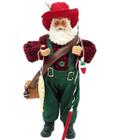 Boneco Papai Noel Decorativo Pescador Colecionável De 30cm