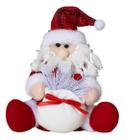 Boneco Papai Noel Enfeite Natalino Gorro E Sacola Neve Natal