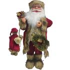 Boneco Papai Noel Natal 45cm Natalino Decoração Guirlanda Presentes Festas Enfeite Comemorações