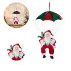 Boneco Papai Noel Paraquedas Vermelho Verde Florarte 60Cm