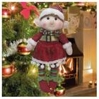 Boneco Pendente Natal Duende Mamãe Noel Vermelho 33cm