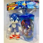 Kit Conjunto Boneco Colecionável Sonic Azul Articulado Sega 15cm +