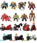 Boneco super herois hulk thanos deadpool motoqueiro blocos - BLOCO DE MONTAR