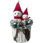 Bonecos De Neve Fixo 40cm Troco De Árvore Decoração Natalina Iluminação Festa Ação de graças familia loja faixada comércio papai noel casamento