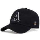 Bonés de beisebol unissex simples letra A bordado, chapéu casual ajustável