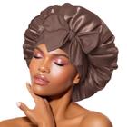 Bonnet BONNET QUEEN Satin Silk para mulheres que dormem, marrom