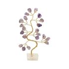 Bonsai Pedra Ametista Espiritualidade Base Cristais 14Cm - Natanael