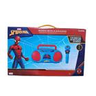 Boom Box Karaoke c/ Microfone Musical Infantil Homem Aranha