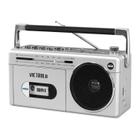 Boombox Bluetooth Victrola VBB-25-SLV com cassete prateado