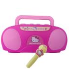 Boombox Hello Kitty Karaokê Musical Brinquedo Infantil Candide 5973