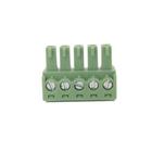 Borne plug para cabo, 5 vias, passo 3,81mm, verde 10pçs