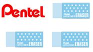 Borracha Pentel Hi-polymer Eraser Azul Kit com 3 unidades