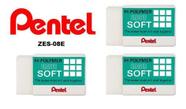Borracha Pentel Hi-polymer Soft - Zes-08e - Com 3 Unidades