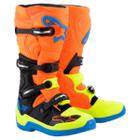 Bota alpinestars tech 5 laranja/azul/amarelo fluor