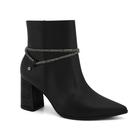 Bota Ankle Boot Bico Fino Ramarim Strass Brilho 2458105 Preto