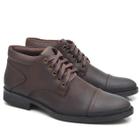 Bota Ankle Boot Couro Cap Tue Masculina Cano Curto Amarração Conforto Casual Versátil Clássica