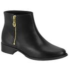 Bota Beira Rio Napa Floather Cano Curto Feminina Preta